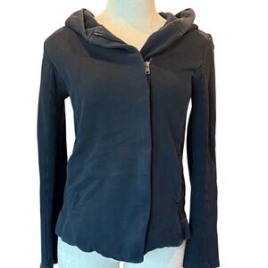 James Perse Black Zip Up Hoodie Jacket Size 2 (Medium) Minimalist Basic‎
